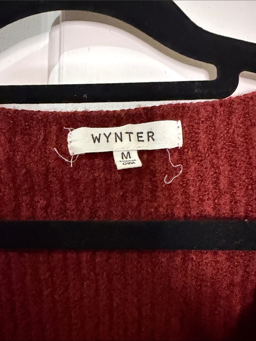 Deep Burgundy V-Neck Ruched Drawstring Sweater - Picture 2 of 3